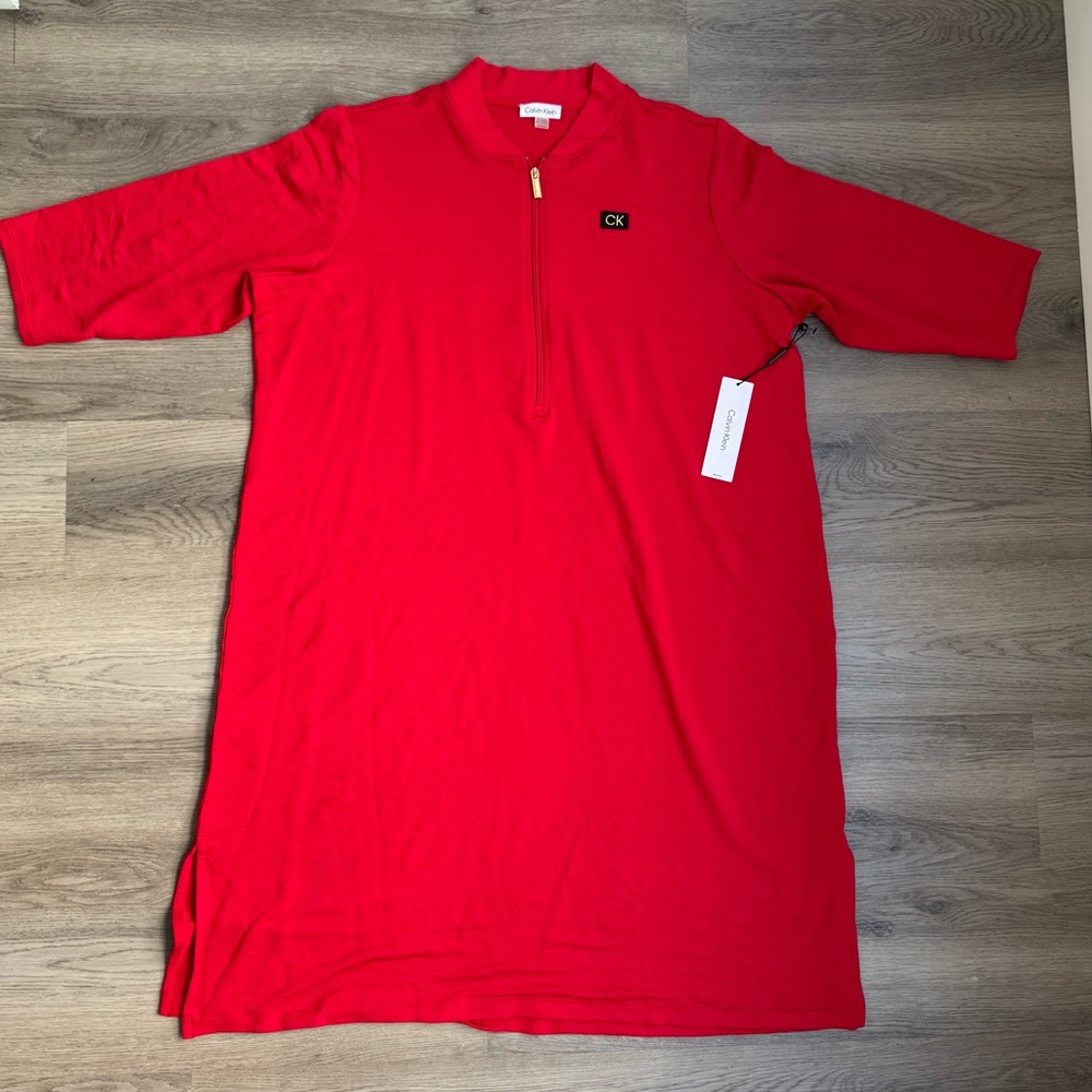 *NWT* Calvin Klein Women’s Red Midi Sweater Dress Size 2XL